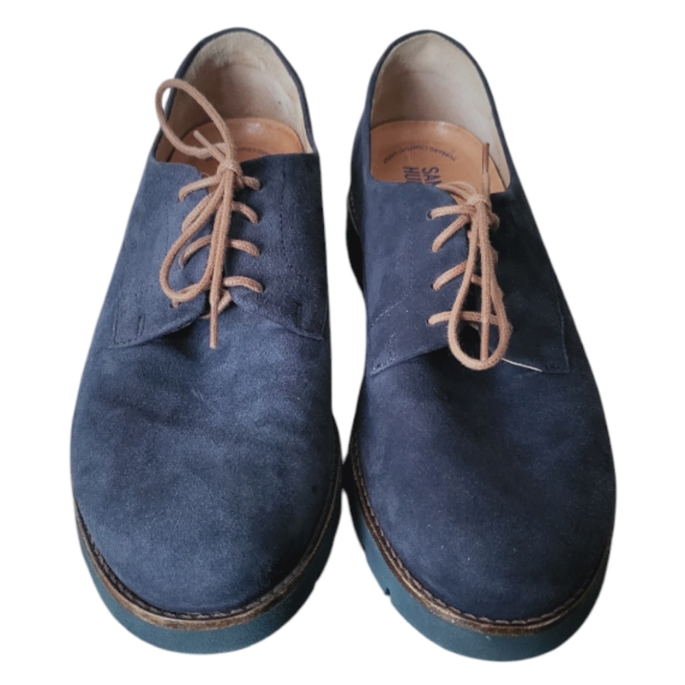 Samuel Hubbard Blue Suede Leather Vibram Sole Plain Toe Blucher Shoes Po…